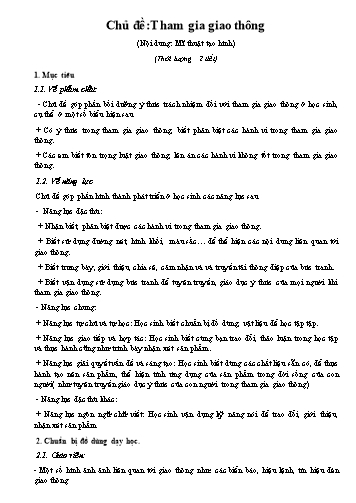 Chuyên đề Mĩ thuật tạo hình - Chủ đề: Tham gia giao thông