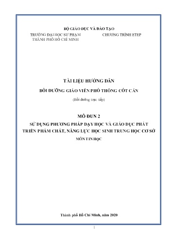 Kiểm tra, đánh giá học sinh cấp Trung học Cơ sở theo định hướngphát triển phẩm chất, năng lực môn Tin học