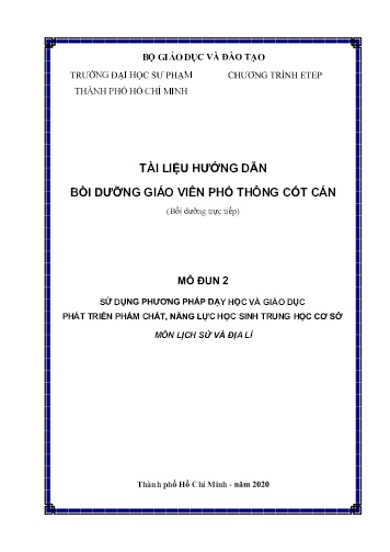 Mô đun Sử dụng phương pháp dạy học, giáo dục phát triển phẩm chất, năng lực học sinh Trung học Cơ sở môn Lịch sử và Địa lí