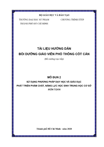 Mô đun Sử dụng phương pháp dạy học, giáo dục phát triển phẩm chất, năng lực học sinh Trung học Cơ sở môn Toán