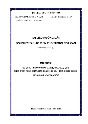 Mô đun Sử dụng phương pháp dạy học và giáo dục phát triển phẩm chất, năng lực học sinh THCS môn Khoa học tự nhiên - Năm 2020