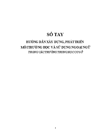Sổ tay Hướng dẫn xây dựng, phát triển môi trường học và sử dụng ngoại ngữ trong các trường Trung học Cơ sở