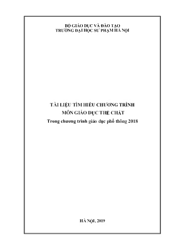 Tài liệu tìm hiểu chương trình môn Giáo dục thể chất trong chương trình giáo dục phổ thông 2018