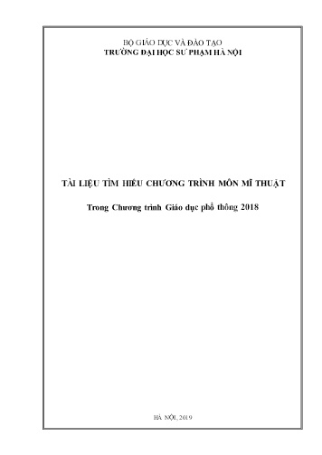 Tài liệu tìm hiểu chương trình môn Mĩ thuật trong chương trình giáo dục phổ thông 2018 - Năm 2019