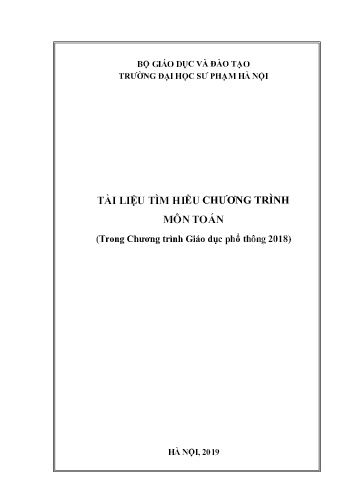 Tài liệu Tìm hiểu chương trình môn Toán (Trong Chương trình Giáo dục phổ thông 2018)