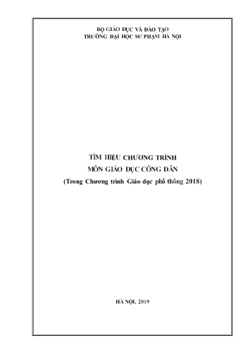 Tìm hiểu chương trình môn Giáo dục công dân (Trong Chương trình Giáo dục phổ thông 2018)