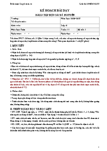 Giáo án Toán lớp 6 - Tuần 11 - Tích hợp năng lực số và AI năm học 2026-2027