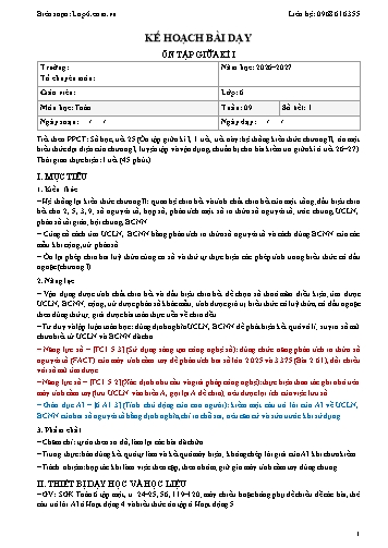 Giáo án Toán lớp 6 - Tuần 9 - Tích hợp năng lực số và AI năm học 2026-2027