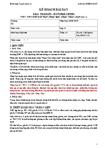 Giáo án Ngữ văn lớp 6 - Tuần 31 - Tích hợp năng lực số và AI năm học 2026-2027
